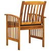vidaXL Garden Dining Chairs 3 pcs with Cushions Solid Acacia Wood