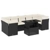 vidaXL 8 Piece Garden Sofa Set with Cushions Black Poly Rattan