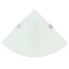 vidaXL Corner Shelves 2 pcs with Chrome Supports Glass White 25x25 cm