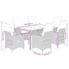 vidaXL 7 Piece Garden Dining Set with Cushions Grey Poly Rattan