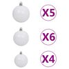 vidaXL Artificial Pre-lit Christmas Tree with Ball Set White 120 cm PVC