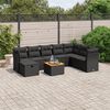 vidaXL 9 Piece Garden Sofa Set with Cushions Black Poly Rattan