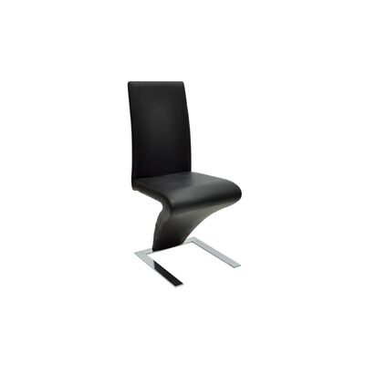 vidaXL Dining Chairs 2 pcs Black Faux Leather