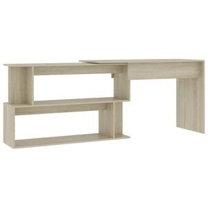 vidaXL Desk | Sonoma oak | Engineered Wood | 200x50x76 cm | Rotatable | Desk