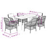 vidaXL 7 Piece Garden Dining Set with Cushions Grey Poly Rattan