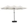 vidaXL Double-Head Garden Parasol with LEDs Sand White 449x265 cm