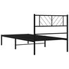 vidaXL Metal Bed Frame without Mattress with Headboard Black 107x203cm