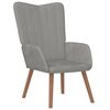vidaXL Relaxing Chair with a Stool Light Grey Velvet