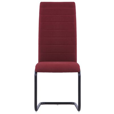 vidaXL Cantilever Dining Chairs 6 pcs Wine Fabric