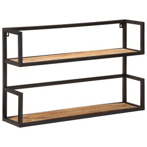 vidaXL Wall Shelf 90x20x55 cm Solid Wood Mango and Iron