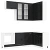 vidaXL Kitchen Unit PORTO 8 pcs Black Engineered Wood