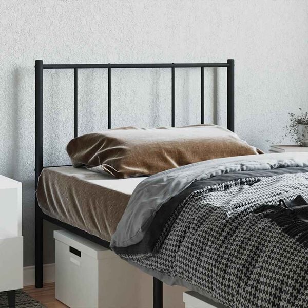 vidaXL Metal Replace Headboard Black 90 cm