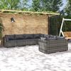 vidaXL 8 Piece Garden Lounge Set with Cushions Poly Rattan Grey