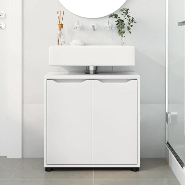 vidaXL Bathroom Basin Cabinet White 60 x 30 x 60 cm Engineered Wood