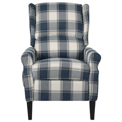 vidaXL Massage Reclining Chair Blue Fabric