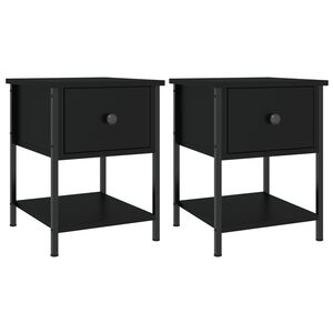 vidaXL Bedside Tables 2 pcs Black 34x35.5x45 cm Engineered Wood