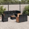 vidaXL 9 Piece Garden Sofa Set with Cushions Black Poly Rattan