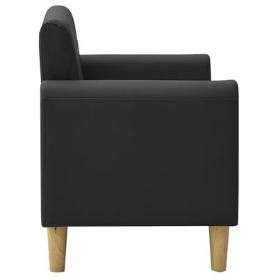 vidaXL 2-Seater Children Sofa Black Faux Leather