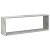 vidaXL Wall Cube Shelf 2 pcs Concrete Grey 80x15x26.5 cm Engineered Wood