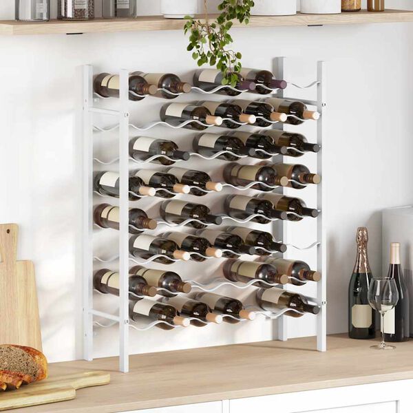 vidaXL Wine Rack for 48 Bottles White Metal