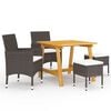 vidaXL 5 Piece Garden Dining Set Brown