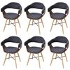 vidaXL Dining Chairs 6 pcs Dark Grey Bent Wood and Fabric
