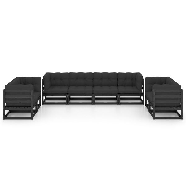 vidaXL 8 Piece Garden Lounge Set with Cushions Solid Pinewood