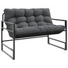 vidaXL Garden Bench with Cushion Anthracite 113 cm Steel