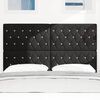 vidaXL LED Headboard with LED Strip Lights Black 144 cm Polyester