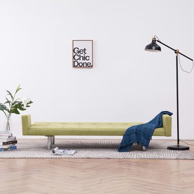 vidaXL Sofa Bed with Armrest Green Polyester