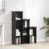 vidaXL Storage Cube Organiser with 9 Cubes Black PP
