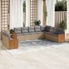 vidaXL 10 Piece Garden Sofa Set with Cushions Beige Poly Rattan