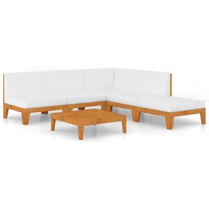 vidaXL 6 Piece Garden Lounge Set with Cushions Solid Acacia Wood