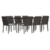 vidaXL 9 Piece Garden Dining Set with Cushions Poly Rattan and Steel