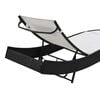vidaXL Sun Lounger with Pillow Poly Rattan Black