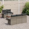 vidaXL Garden Sofa Set with Storage 6 pcs Grey Poly Rattan