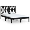 vidaXL Bed Frame without Mattress Black Solid Wood Pine King Size