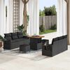 vidaXL Garden Sofa Set 9 pcs Black Poly rattan and powder-coated steel