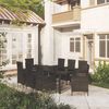 vidaXL 9 Piece Outdoor Dining Set with Cushions Poly Rattan