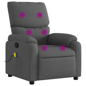 vidaXL Massage Recliner Chair Dark Grey Fabric