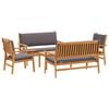 vidaXL Garden Sofa Set 5 pcs 4-Seater Brown Solid Acacia Wood