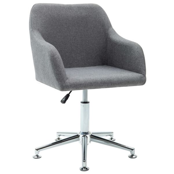 vidaXL Swivel Office Chair Light Grey Fabric
