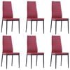 vidaXL Seven Piece Dining Set Wine Red