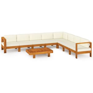 vidaXL 9 Piece Garden Lounge Set with Cushions 100x60 cm Acacia Wood