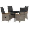 vidaXL Garden Dining Set 5 pcs Grey Poly Rattan