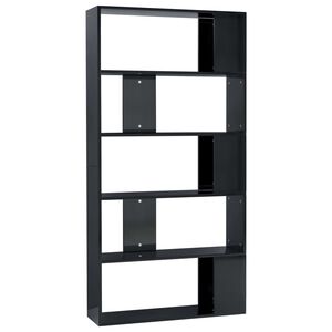 vidaXL Book Cabinet | High gloss black | Engineered wood | 80 x 24 x 159 cm