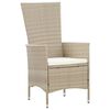 vidaXL 9 Piece Outdoor Dining Set with Cushions Poly Rattan Beige
