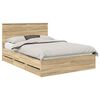 vidaXL Bed Frame with Drawer Sonoma Oak 150 x 200 cm Engineer Wood
