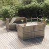 vidaXL 5 Piece Garden Lounge Set with Cushions Grey Poly Rattan