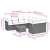 vidaXL 9 Piece Garden Sofa Set with Cushions Grey Poly Rattan